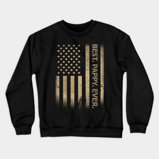 Best Pappy Ever American USA Grunge Flag Father's Day Crewneck Sweatshirt